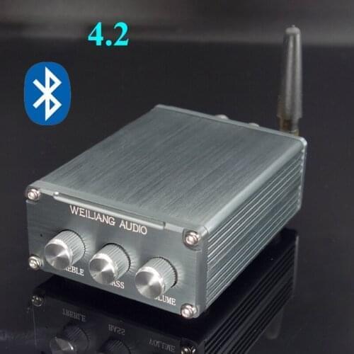 DC7-15V 15W*2 DP4 4.2 Bluetooth Amplifier 2.0 Digital Power Amplifier Board with High and Low Sound Adjustment Preamp
