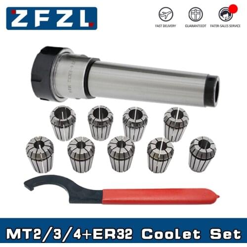 1pcs MTB2 MTB3 ER32 Morse taper+9pcs ER32 Spring collet+ER32 Wrench set CNC machining center electric spindle