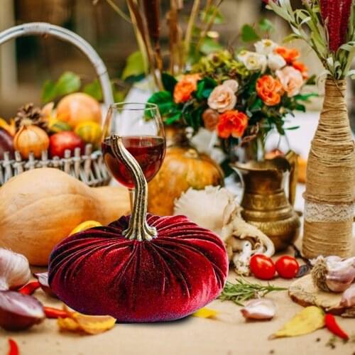 Simulated Vegetables Velvet Pumpkins Exquisite Soft Artificial Pumpkin Thanksgiving Home Decor Halloween Party Decoration 5G