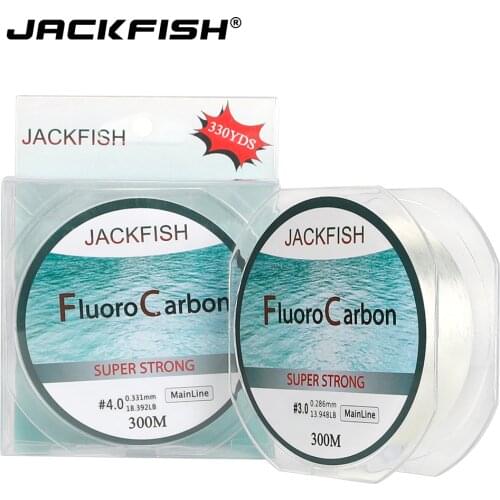 JACKFISH Fluorocarbon Fishing Line 300M 330yds Carbon Fiber Leader Line fly fishing line for carp fishing pesca Fishing Tackle