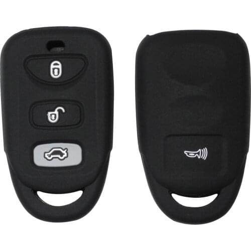 Bilchave 10pcs 3+1 Buttons Silicone Rubber Remote Car Key Case Cover Fob Skin For KIA For HYUNDAI Smart Key Car-styling Holder