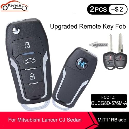 KEYECU 2 / 3 Button 433MHz ID46 G8D576MA OUCG8D-576M-A Upgraded Flip Remote Key Fob for Mitsubishi Lancer CJ Sedan, Hatch Wago