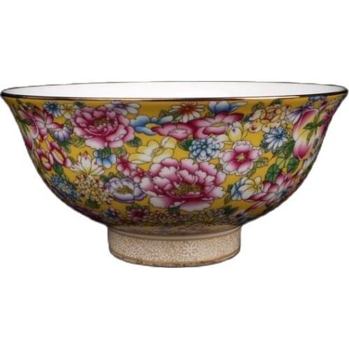 Chinese Old Porcelain Qianlong Style Huangdi Wanhua Back Mouth Bowl