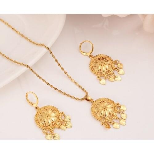 Gold Necklace Earring Set Women Party Gift tassel Jewelry Sets daily wear mother gift DIY charms women girls Fine Jewelry