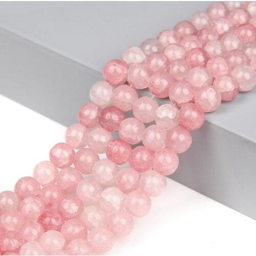 8mm Round Pink Agates Beads Natural Stone Dragon Veins Agat Cracked Agates Loose Gem Beads For Jewelry Making Bracelet DIY