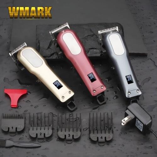 WMARK 2000MAh Lithium Battery Cordless Rechargeable Hair Cutting 6000-6500rm Professional Hair Clippers Hair Cutter Hair Trimmer