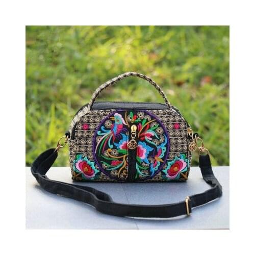 Fashion national embroidery women shopping handbags!Nice floral embroidered lady shoulder&Crossbody bags multi-use canvas bags