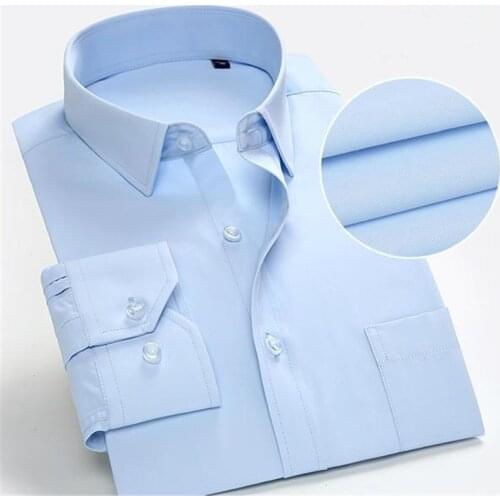 2018 twill solid long sleeve business men dress shirts work shirts Short sleeve striped /twill white male Slim Men Dress Shirt