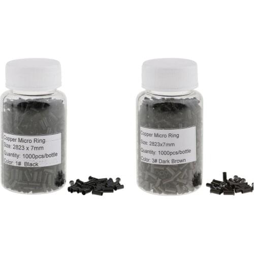 Packs 2000pcs Copper Micro Link Rings 5mm Beads Lined For Hair Extensions