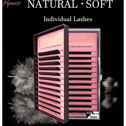 Eyelash Extensions 100% Hand-Made Individual Soft Silk Classic Natural Long 3D Mink Premium Lashes Makeup For Salon C/D/D+ Curls