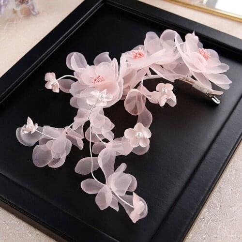 New Brides Headdress Pink Juan Yarn Big Head Flower Fairy Beauty Flower Hair Ornament Photo Studio Placement Jewelry