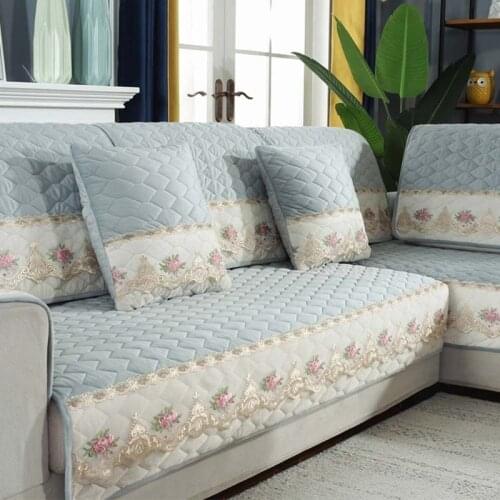 New Living Room Sofa Towel Non-slip Lattice Sofa Cover European-style U-shaped Corner Sofa Protective Cover Sofa Cover Cushion