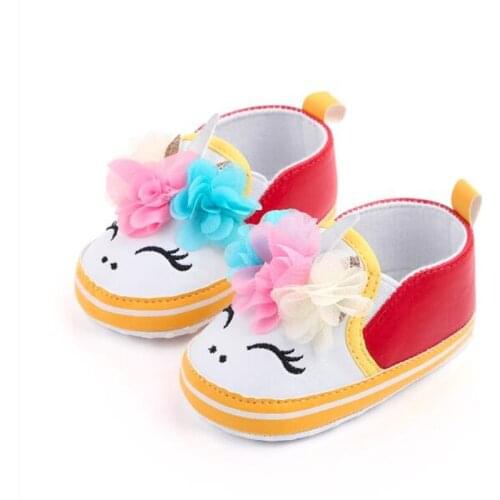 Lovely Cartoon Baby Shoes Cute Flower Infant Boys Girls First Walkers Soft Sole Anti Slip Newborn Crib Shoes