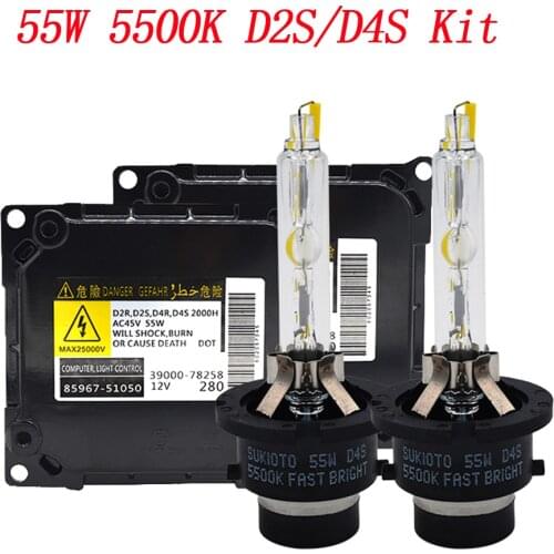 Original 55W Bulb HID Kit D2S D4S OEM DDLT003 85967-51050 55W Bulb HID Ballast Fast Bright 5500K Bulb D2S D4S HID Bulb Kit