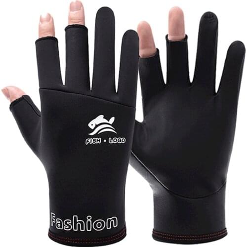 Three Finger Cut Fishing Gloves Waterproof Protective Gloves Outdoor Anti-slip Hiking Gloves Pesca Equipment