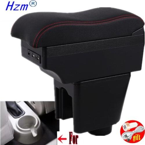 For Chevrolet Aveo/Lova T200/T250 Armrest box Dual Layer Telescopic Large Space Central Store Content box with USB LED