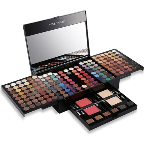 Professional 190 Colors Makeup Palette Matte&Shimmer Eyeshadow+Prower+Blush+Eyebrow Makeup Case With Cosmetic Brushes