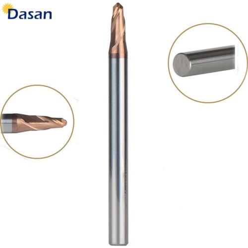 5pcs 4mm 5mm HRC60 Ball Nose Endmills R2 R2.5 Cutting Radius Tungsten Steel Double Flutes Ball Nose End Mill Cutter