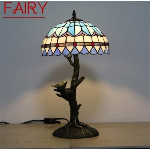 FAIRY Tiffany Table Lamps Modern LED Colorful Desk Light Creative for Home Bedroom Decoration