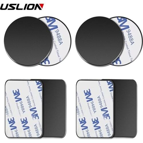 USLION Universal 4PCS Iron Sheet Disk Sticker For iPhone Magnet Stand Magnetic Metal Plate For Car Phone Holder Adsorption Wall