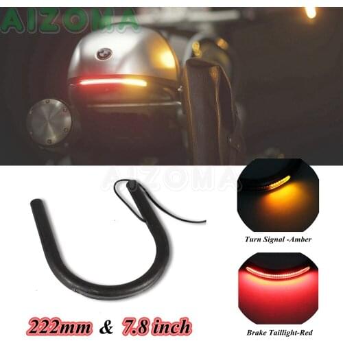 Universal Cafe Racer Brat Style Seat Frame Loop Taillight Hoop w/ LED Brake Turn Signal For Yamaha Triumph Scrambler CB GL XJR