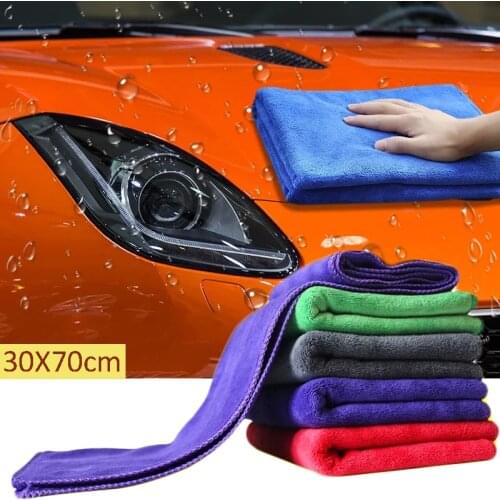 30cmX70cm Car Wash Thickened Towel Microfiber Towel Car Wash Accessories Absorbency Car Cleaning Cloth Microfiber Auto Towel