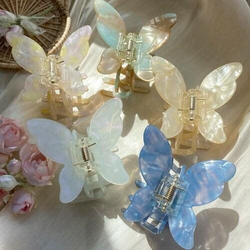 Acetate Hair Claw Butterfly Hairpin Clips Gradient Tie-Dye Colored Hair Styling Tools Barrettes Women Girls Hair Accessories