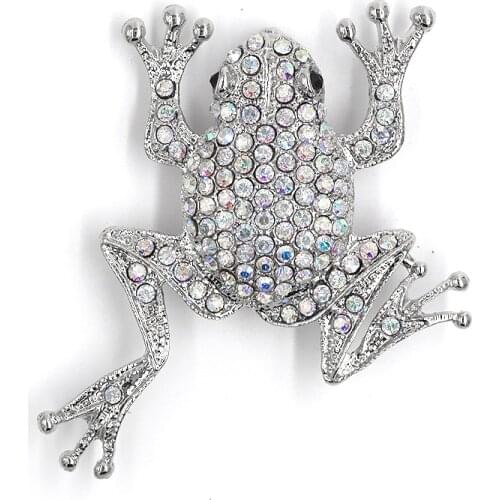 Clear AB Rhinestone Frog Pin brooches C239 F
