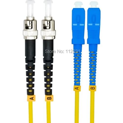 10Meters SC to ST Singlemode Duplex Optical Fiber Patch Cord Cable,SC/PC-ST/PC,3.0mm,9/125 SC-ST 10M