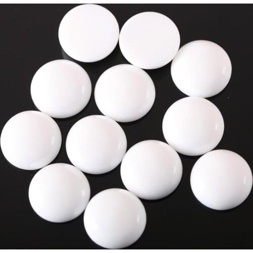 16MM Round CAB Cabochon Natural Stone White Porcelain Jades No Drilled Hole Beads For Jewelry Making Bracelet Earring 10Pcs K904