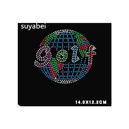 2pc/lot Design stones rhinestone transfers design hot fix Rhinestone iron on transfer AppliqueShirt