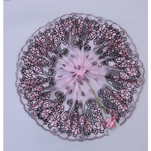 20Yards Embroidered Lace Edge Trim Applique Ribbon Handmade DIY Sewing Craft Decoration Wide 50cm Wedding Dress Decor