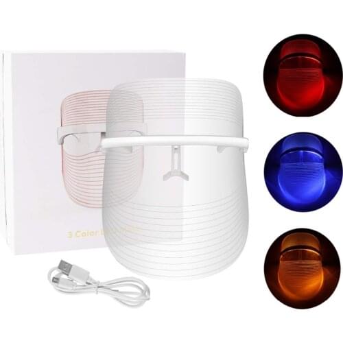 Nano Refraction Line 3 Colors Blue Red LED Beauty Facial Mask Lighten Melanin Whitening Anti-aging Skin Tighten Acne Removal