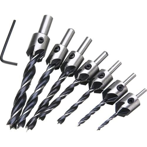4/7pcs Woodworking Drilling Chamfer Tool Set Countersink Drill Bit Set For Wood Durable Фрезы По Дереву Herramientas