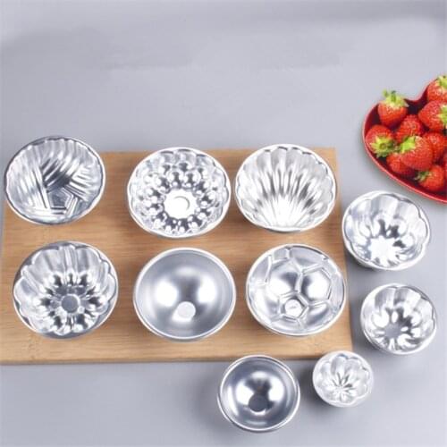 4 Inch Football Shape Pudding Mold Aluminum Alloy Semicircle Cake Mold Shell Small Mold Baking Pastry Mould