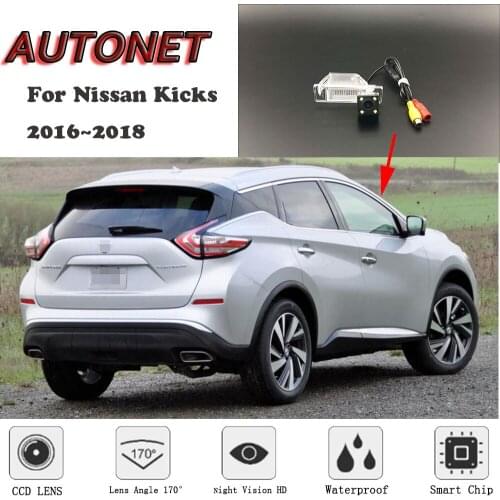 AUTONET Backup Rear View camera For Nissan Kicks 2016 2017 2018 CCD/HD Night Vision license plate Camera