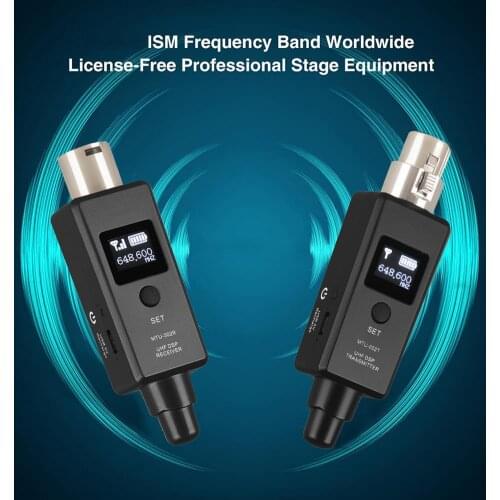 Microphone Wireless Transmitter Receiver Built-in Rechargeable Battery Connection Guitar Audio Transmission System