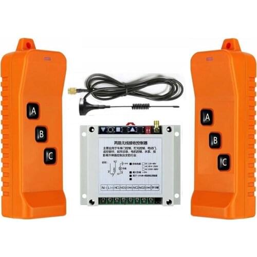 3000W Industrial Sector DC12V 24V36V 48V 2CH RF Wireless Remote Control for high power pump motor lighting Industrial Remoter