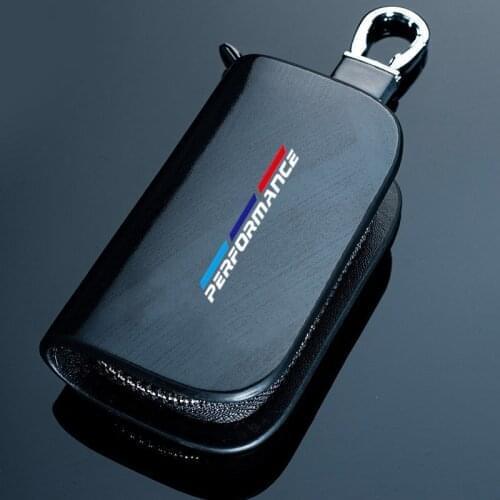PU Leather Car Key Case Car Key Holder Keys Zipper Key Case Bag For BMW M Emblem E46 E36 E34 F10 E90 F30 E60 E53 E30 E92 E87