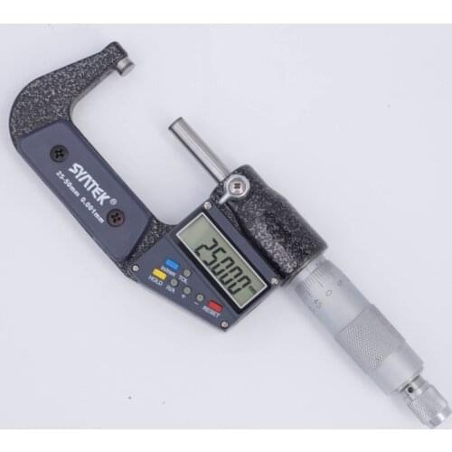 25-50mm Digital Micrometer 0.001mm Electronic Micrometers Caliper Gauge Meter Chrome-plated Stainless Steel Outside Micrometer