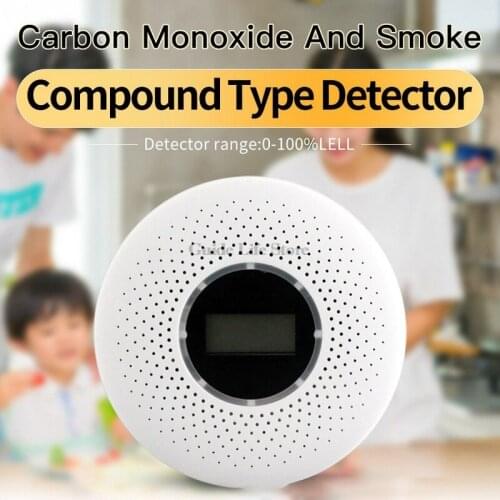 Carbon Monoxide Gas Tester CO&Smoke Combination Sound Alarm Monitor Detector Fire Sensor Plastic Carbon Monoxide Detector