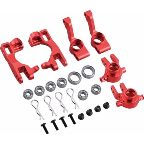 For 1/10 Traxxas Slash 4x4 Aluminum Steering Knuckles Blocks Parts # 6837X C-Hubs 6832X Axle Carriers Caster Blocks Upgrade Kit