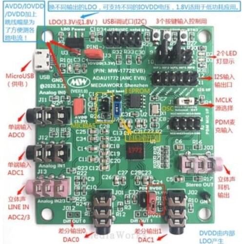 For ADAU1772/1777 development board MIC test board PDM to I2S