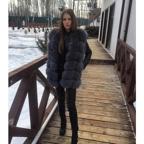 Ethel Anderson Classical Real Fox Fur Vest/ Waistcoat/ Sleeveless Luxury Natural fur Jacket /Suitable For Fall/Winter Wearing