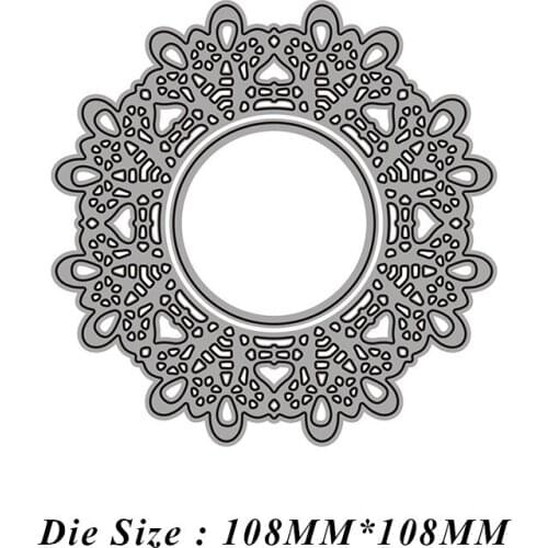 Round Floral Border Metal Cutting Dies Scrapbooking Craft Mold Cut Die Stencil Handmade Paper Card Make Template Embossing