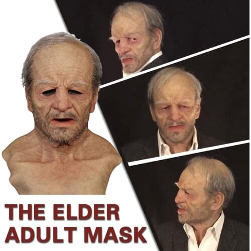 Halloween Another Me Elder Man Mask Full Latex Cosplay Holiday Funny Masks Creepy Party Supersoft Old Man Adult Cosplay Mask