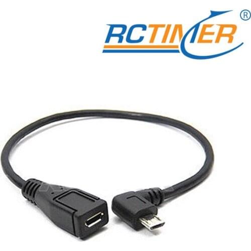 Micro USB Male left right angle to Female micro USB