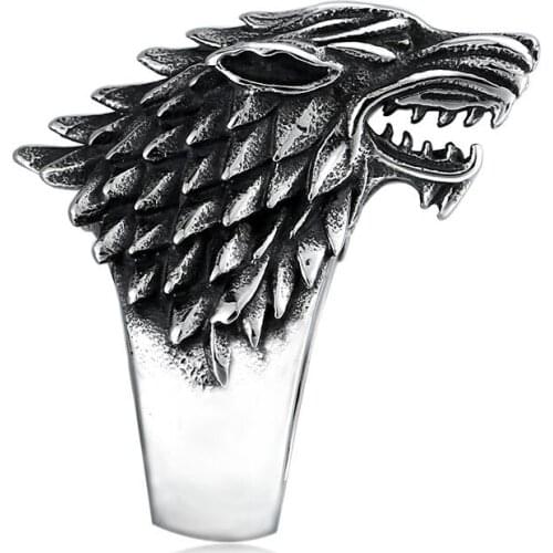 Stainless steel men ring wolf ring titanium steel high quality man jewelry personality