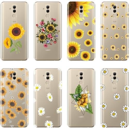 Yellow Sunflower Flower Floral Back Cover For Huawei Mate 7 8 9 10 20 Lite Soft Silicone Phone Case For Huawei Mate 9 10 20 Pro