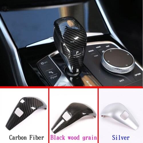 3 Color Carbon fiber Style ABS Plastic Car Gear Shift Head Cover Trim For BMW G20 G28 3 Series 2019 2020 4 Series 2020
